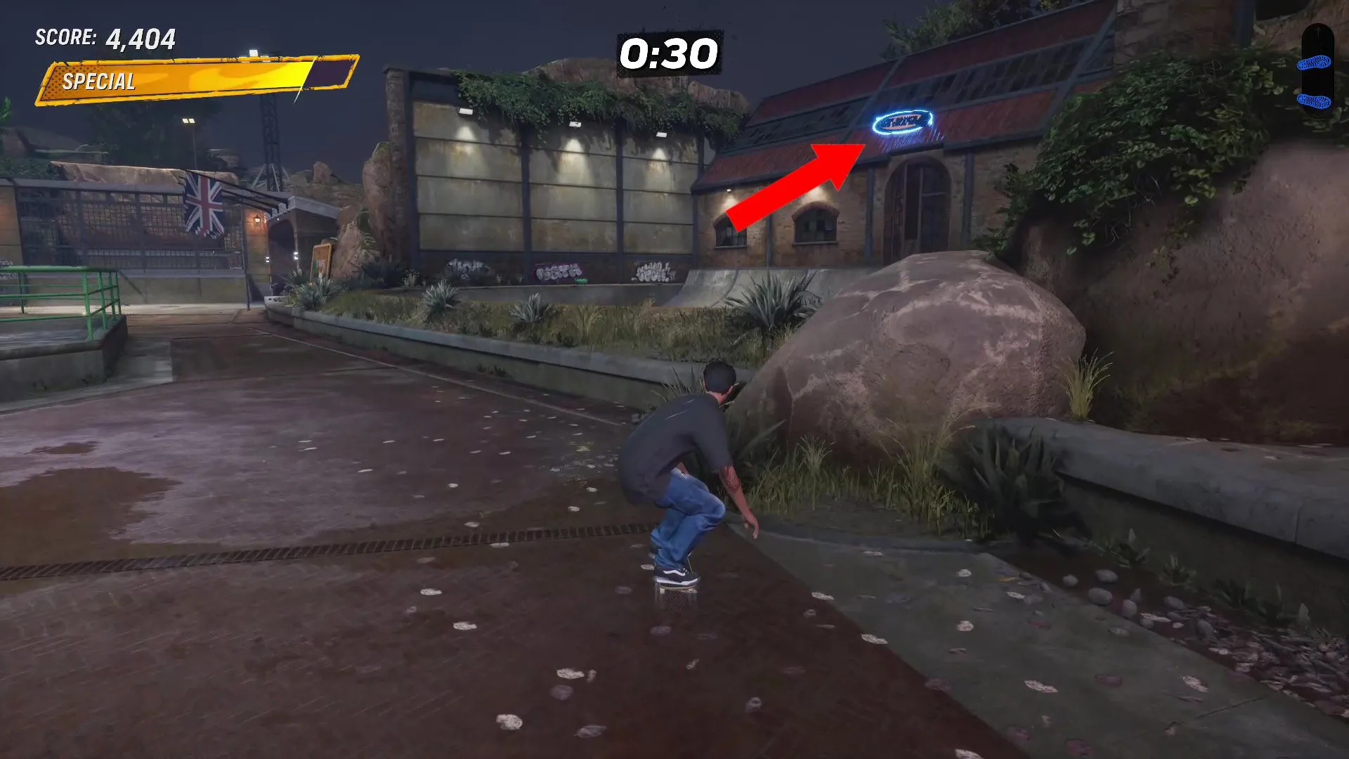 Tìm kiếm Stat Point thứ hai trong khu chuồng hươu cao cổ bản đồ Sở Thú Tony Hawk's Pro Skater 3 + 4