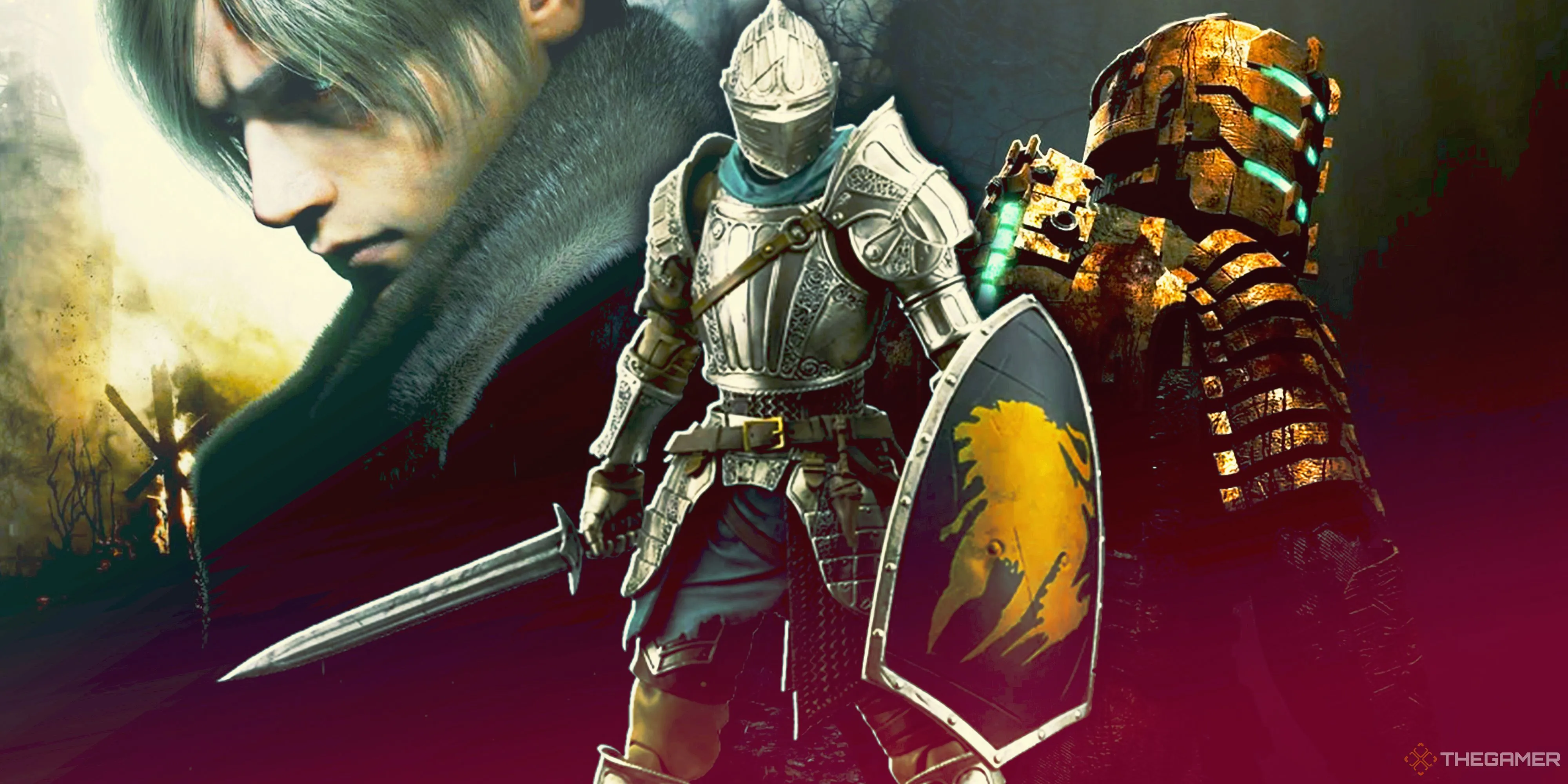 Tổng hợp hình ảnh từ Resident Evil 4 Remake, Demon's Souls Remake và một game khác