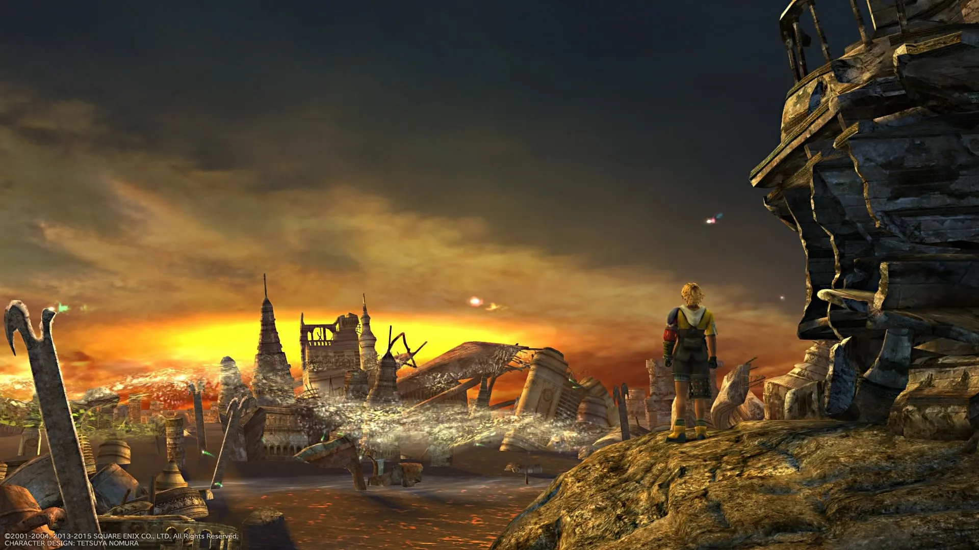 Yuna đang thực hiện nghi lễ triệu hồi Aeons trong một phân cảnh của Final Fantasy X.