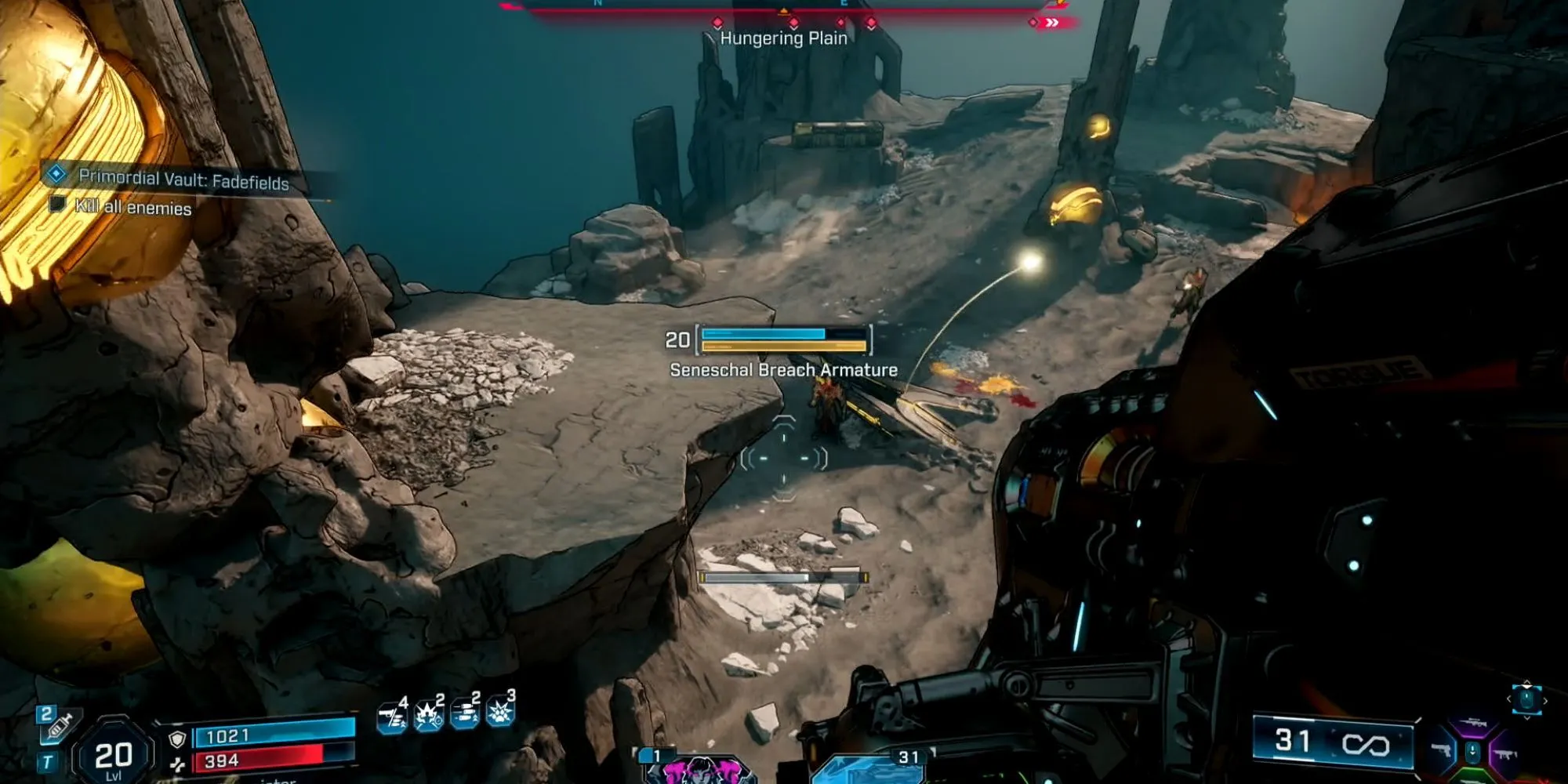 Cận cảnh một khẩu súng trong Borderlands 4, minh họa chi tiết về thiết kế và các bộ phận