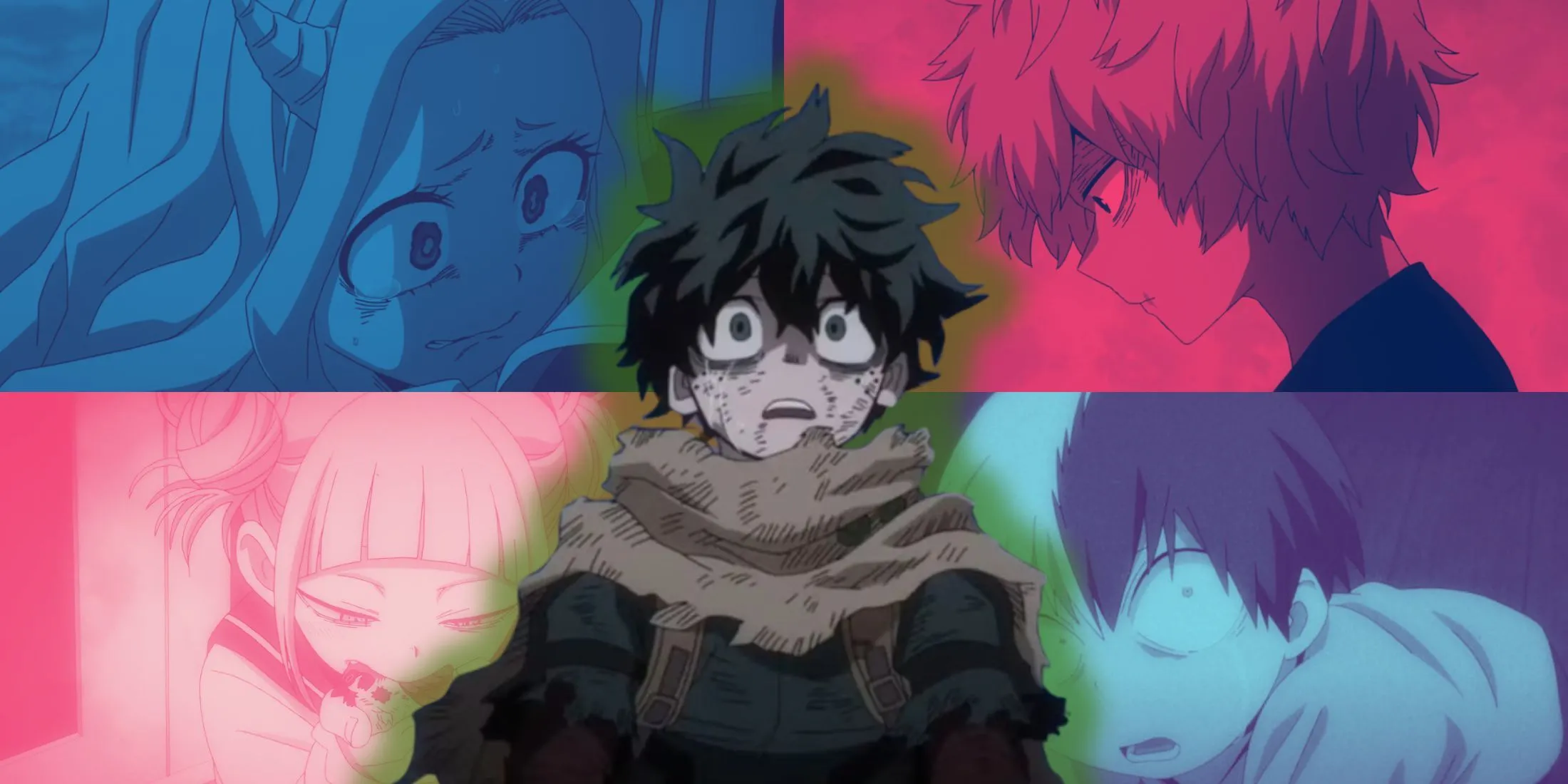 Cảnh quay các nhân vật My Hero Academia: Eri, Himiko Toga, Tomura Shigaraki, Shoto Todoroki, Izuku Midoriya