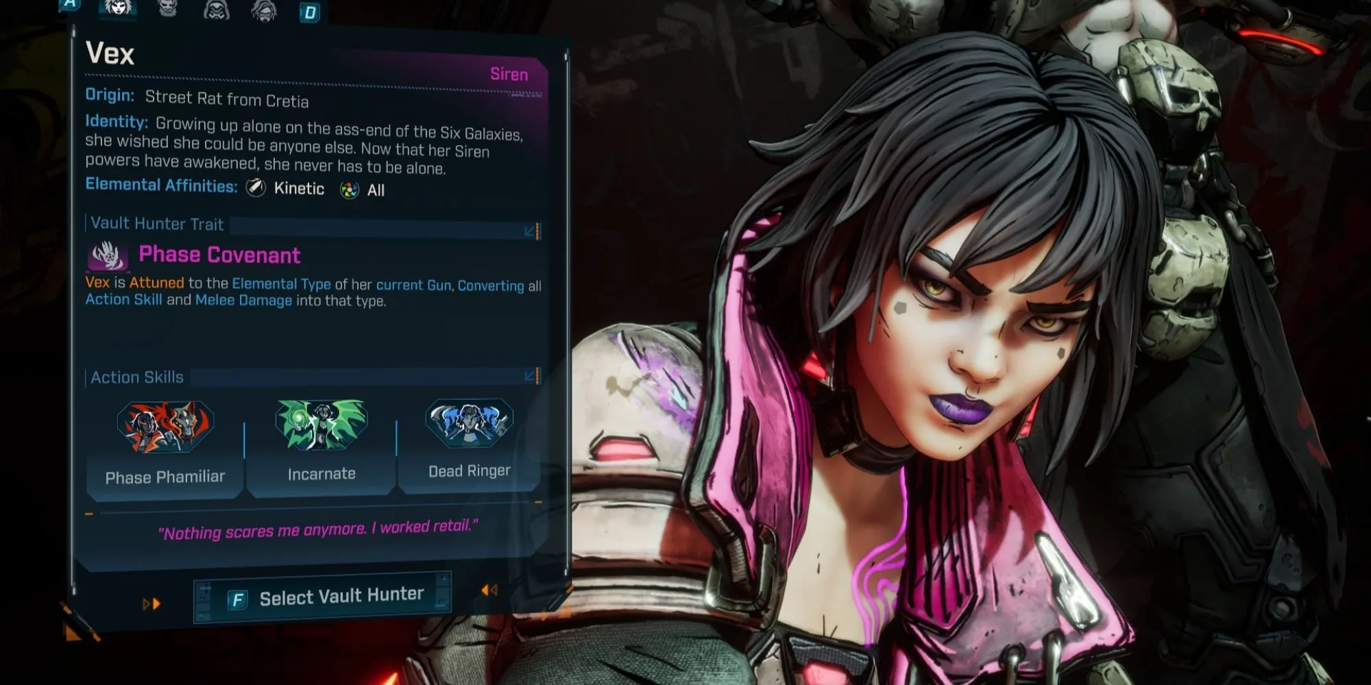 Chân dung Vex, Siren mới trong Borderlands 4, với các chi tiết về ngoại hình và phong cách
