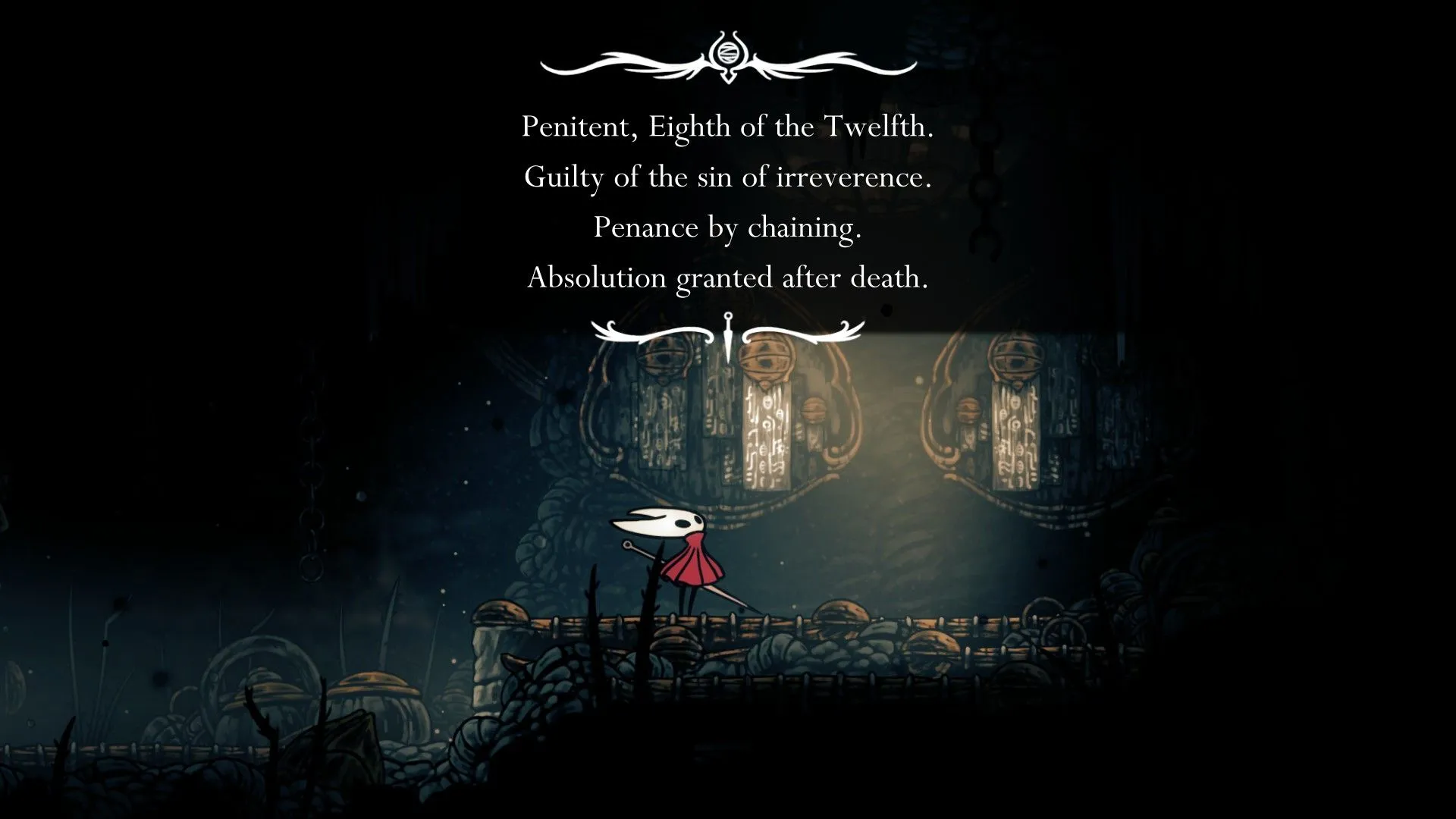 Hình ảnh Pentinent Eight, một nhân vật ẩn chứa lore sâu sắc trong thế giới Hollow Knight Silksong