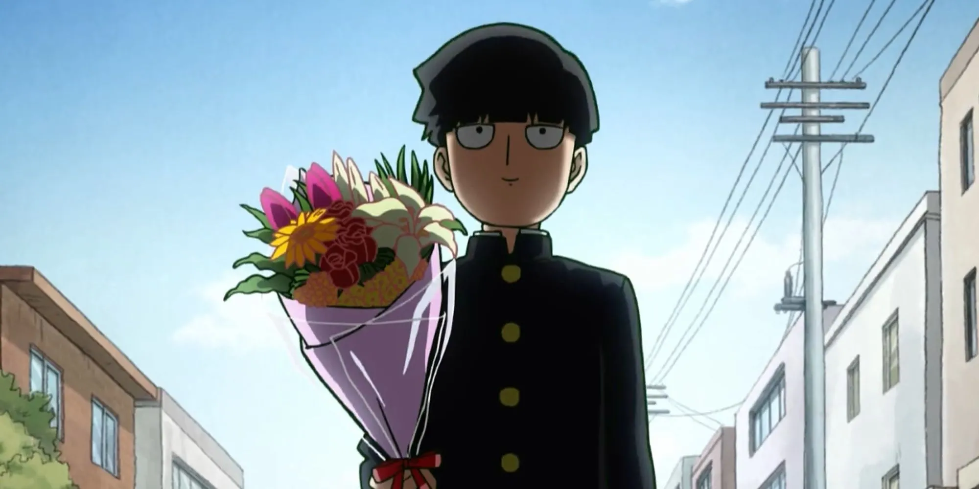 Mob Kageyama bị ô tô tông khi đang trên đường tỏ tình với Tsubomi trong tập Mob 1 của Mob Psycho 100
