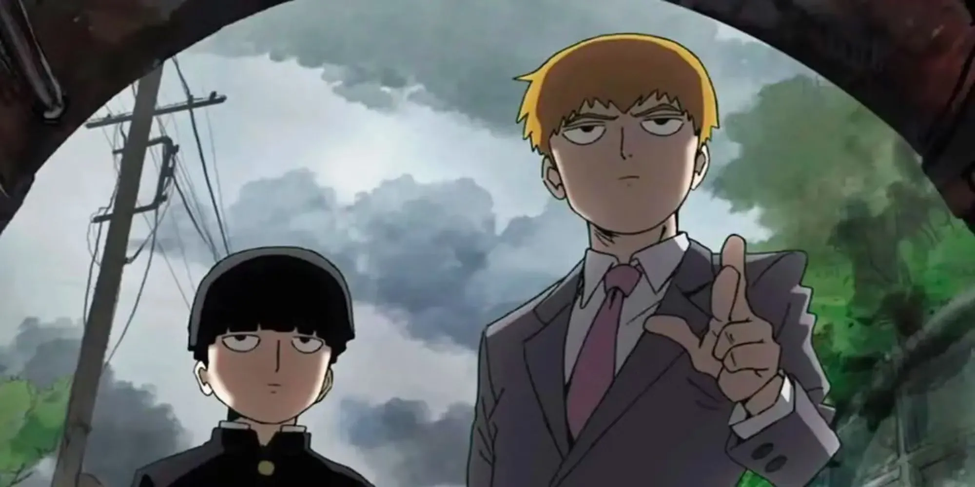 Mob và những đứa trẻ bật khóc bên bờ sông trong tập Mob and Reigen của Mob Psycho 100