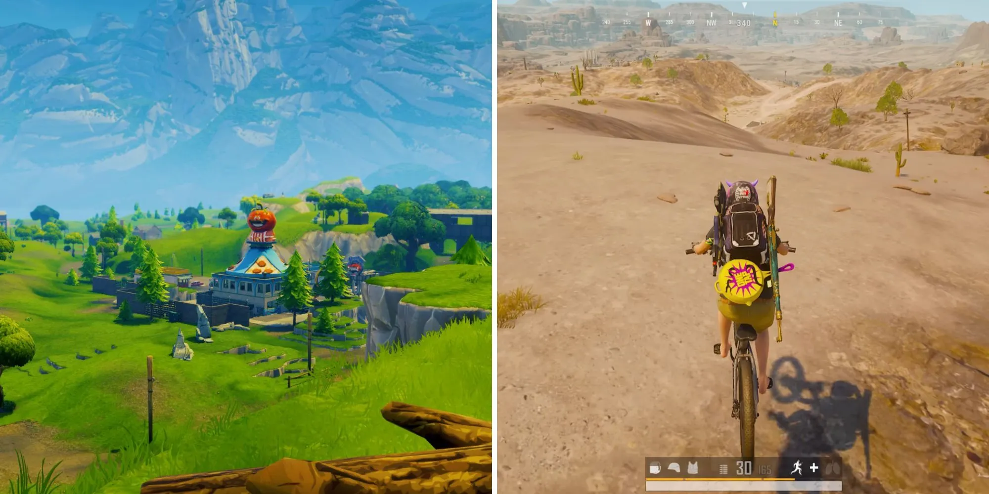 Phong cách đồ họa hoạt hình, màu sắc sống động và sự cải thiện liên tục về chất lượng hình ảnh của Fortnite qua các bản cập nhật.