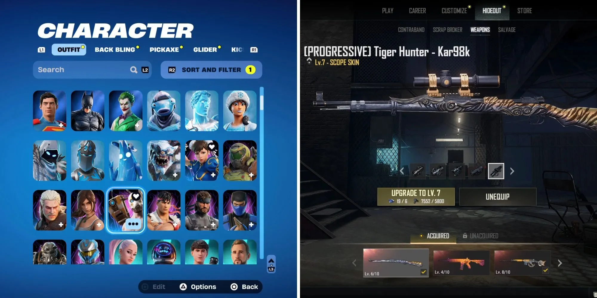 Sự đa dạng vượt trội của các bộ trang phục, skin hợp tác thương hiệu nổi tiếng trong Fortnite, tạo nên vũ trụ phong phú cho người chơi.