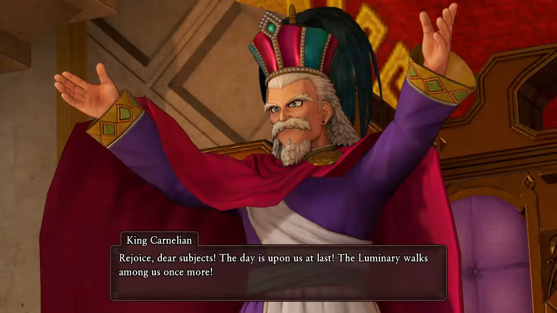 Vua Carnelian đầy quyền lực nhưng bị thao túng trong Dragon Quest XI